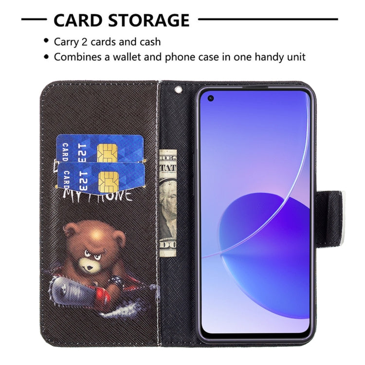 For OPPO Reno6 Colored Drawing Pattern Horizontal Flip Leather Case with Holder & Card Slots & Wallet