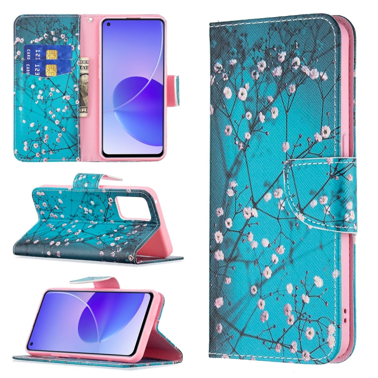For OPPO Reno6 Colored Drawing Pattern Horizontal Flip Leather Case with Holder & Card Slots & Wallet