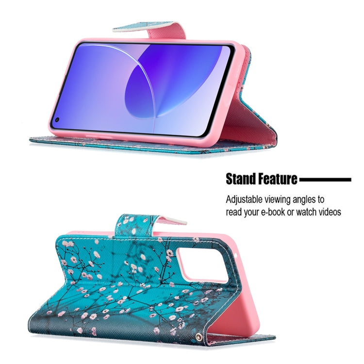 For OPPO Reno6 Colored Drawing Pattern Horizontal Flip Leather Case with Holder & Card Slots & Wallet