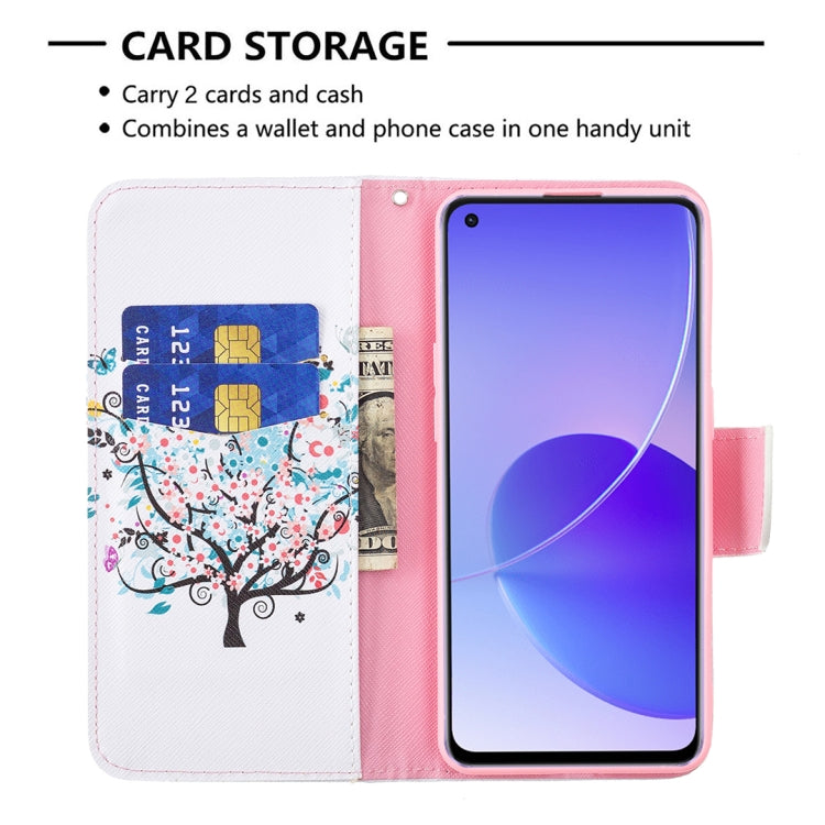 For OPPO Reno6 Colored Drawing Pattern Horizontal Flip Leather Case with Holder & Card Slots & Wallet