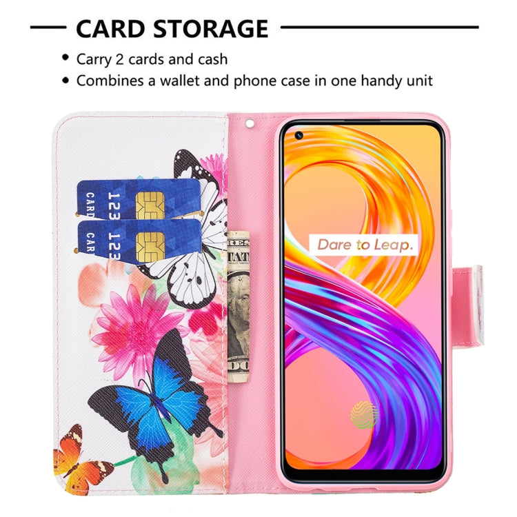 For OPPO Realme 8 / Realme 8 Pro Colored Drawing Pattern Horizontal Flip Leather Case with Holder & Card Slots & Wallet