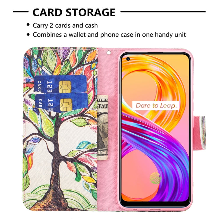 For OPPO Realme 8 / Realme 8 Pro Colored Drawing Pattern Horizontal Flip Leather Case with Holder & Card Slots & Wallet