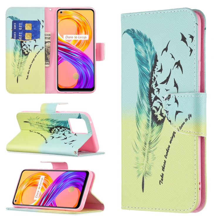 For OPPO Realme 8 / Realme 8 Pro Colored Drawing Pattern Horizontal Flip Leather Case with Holder & Card Slots & Wallet
