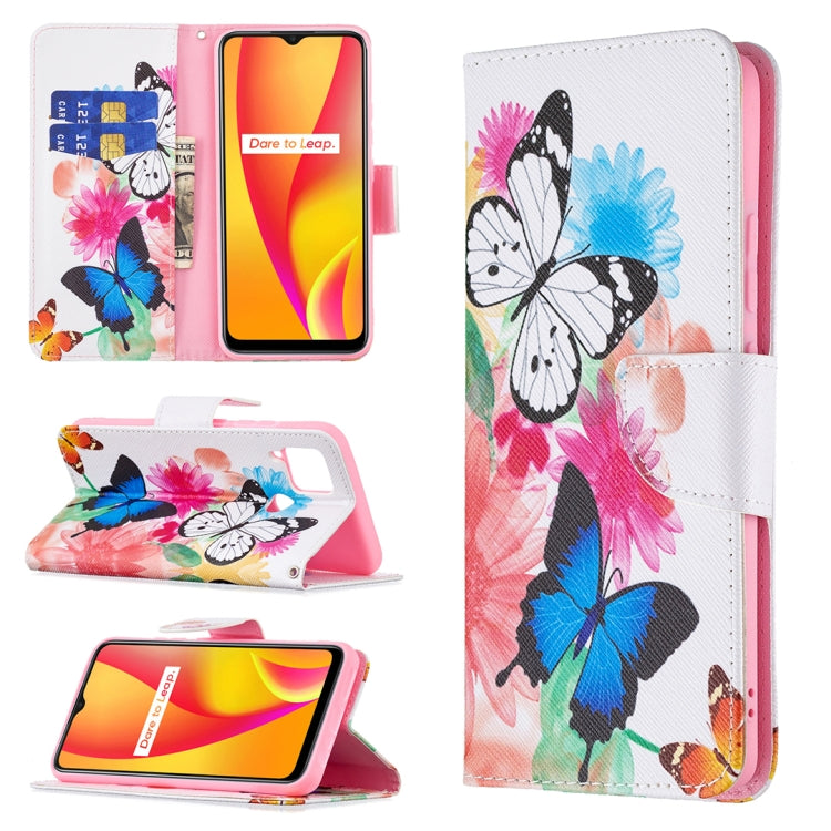 For OPPO Realme C15 / C12 / C25 Colored Drawing Pattern Horizontal Flip Leather Case with Holder & Card Slots & Wallet