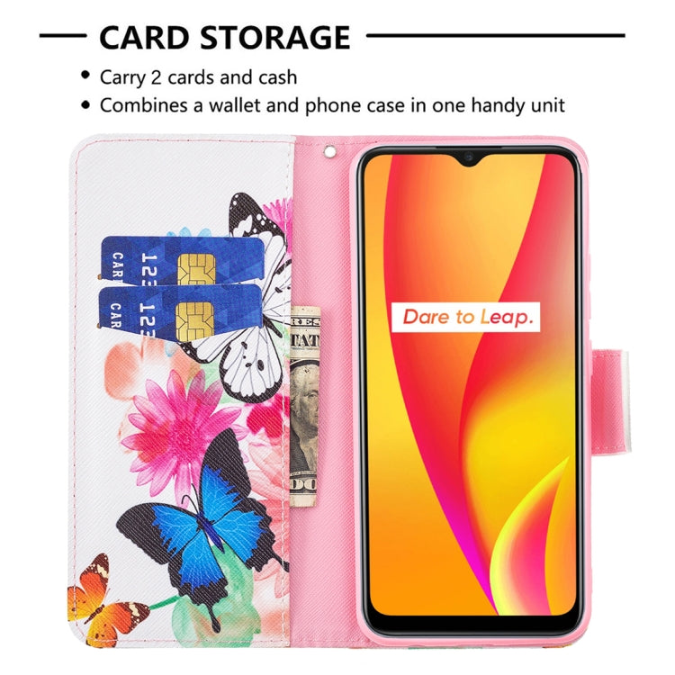 For OPPO Realme C15 / C12 / C25 Colored Drawing Pattern Horizontal Flip Leather Case with Holder & Card Slots & Wallet