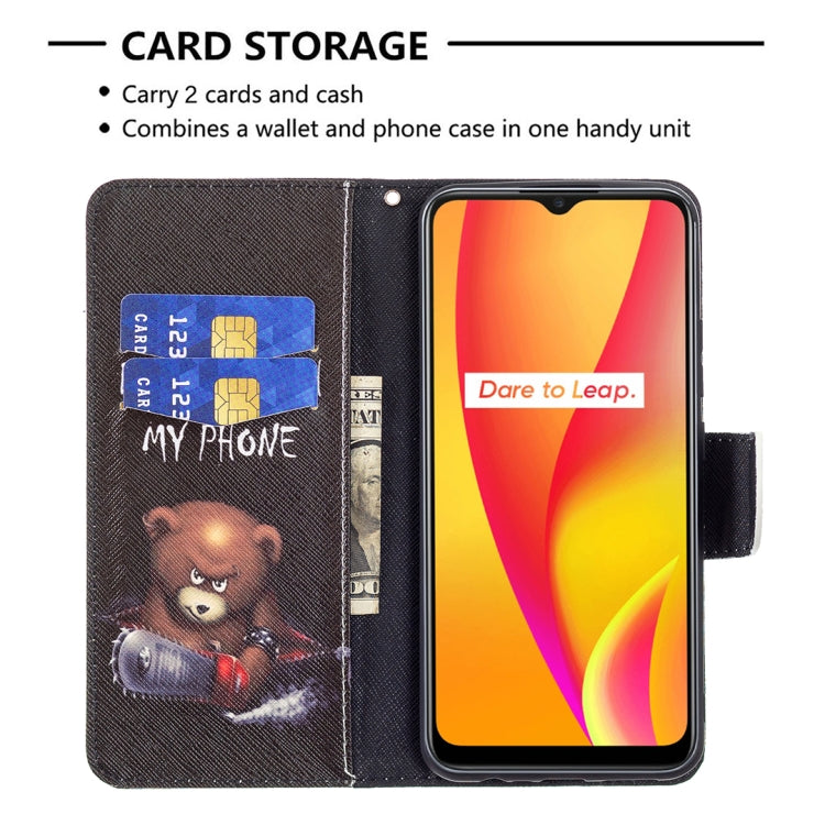 For OPPO Realme C15 / C12 / C25 Colored Drawing Pattern Horizontal Flip Leather Case with Holder & Card Slots & Wallet