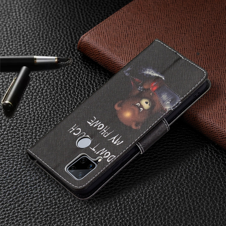 For OPPO Realme C15 / C12 / C25 Colored Drawing Pattern Horizontal Flip Leather Case with Holder & Card Slots & Wallet