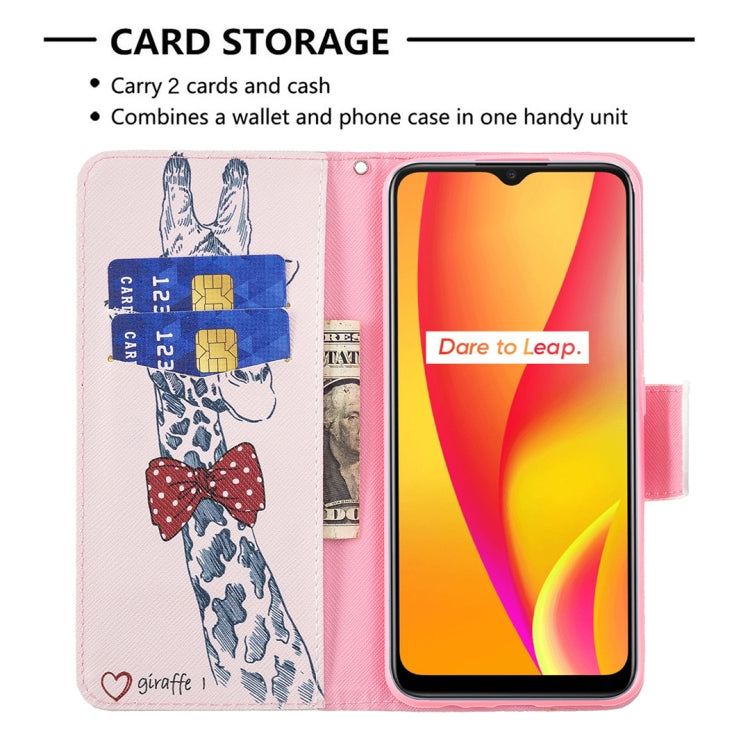For OPPO Realme C15 / C12 / C25 Colored Drawing Pattern Horizontal Flip Leather Case with Holder & Card Slots & Wallet