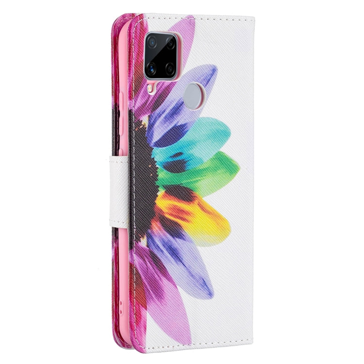 For OPPO Realme C15 / C12 / C25 Colored Drawing Pattern Horizontal Flip Leather Case with Holder & Card Slots & Wallet