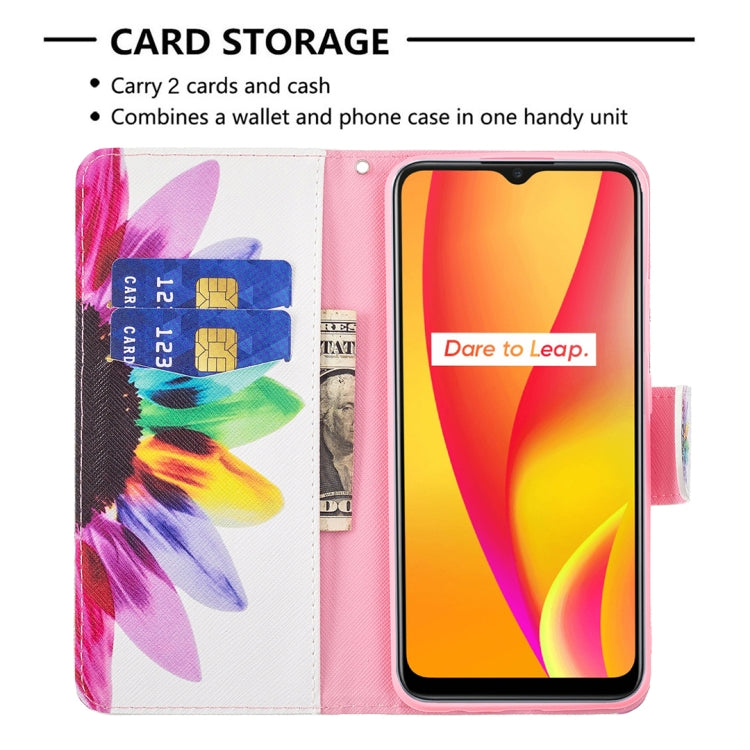 For OPPO Realme C15 / C12 / C25 Colored Drawing Pattern Horizontal Flip Leather Case with Holder & Card Slots & Wallet