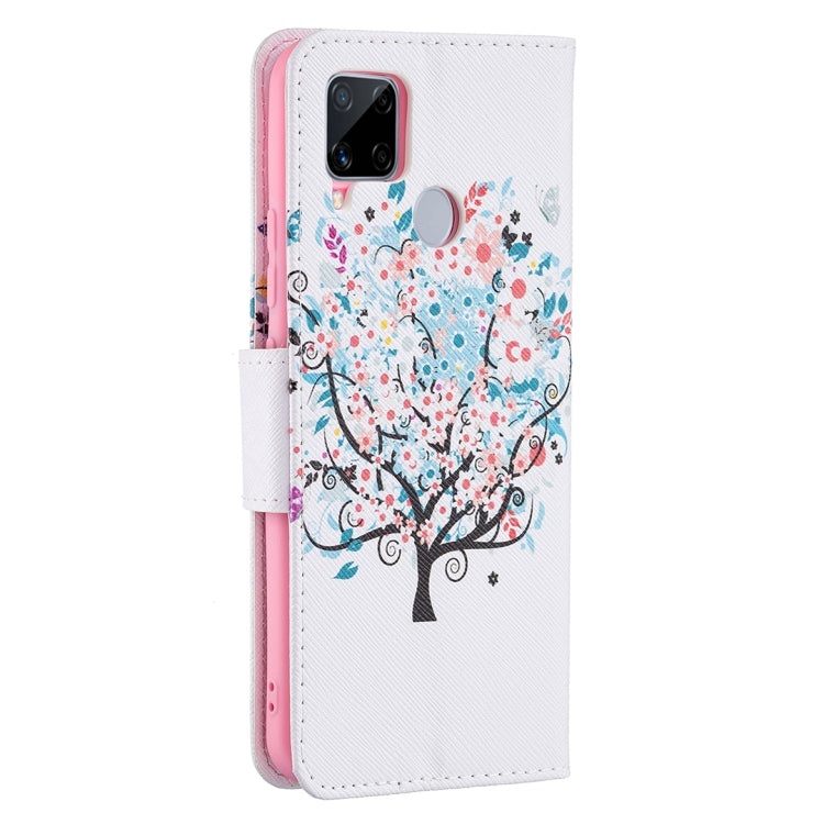 For OPPO Realme C15 / C12 / C25 Colored Drawing Pattern Horizontal Flip Leather Case with Holder & Card Slots & Wallet