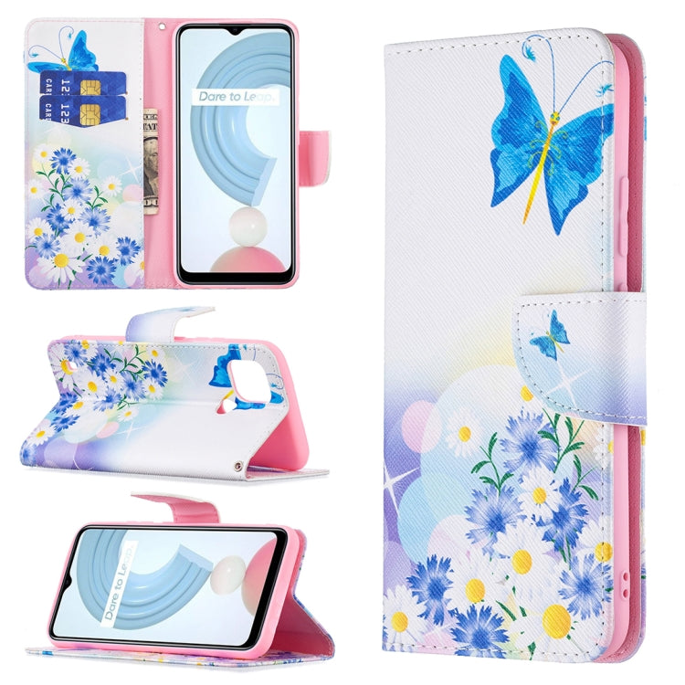 For OPPO Realme C21 / C20 Colored Drawing Pattern Horizontal Flip Leather Case with Holder & Card Slots & Wallet