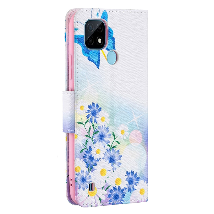 For OPPO Realme C21 / C20 Colored Drawing Pattern Horizontal Flip Leather Case with Holder & Card Slots & Wallet