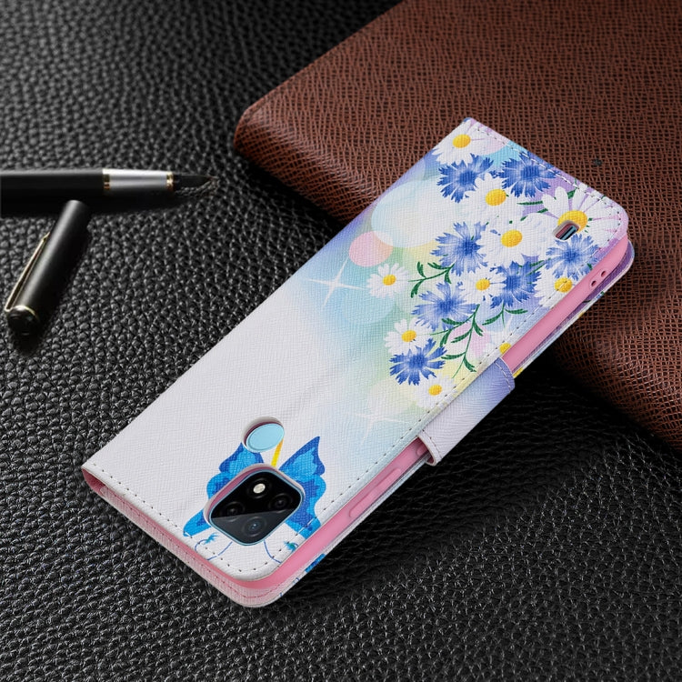 For OPPO Realme C21 / C20 Colored Drawing Pattern Horizontal Flip Leather Case with Holder & Card Slots & Wallet
