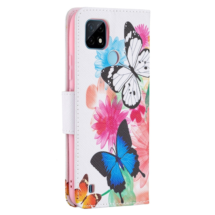 For OPPO Realme C21 / C20 Colored Drawing Pattern Horizontal Flip Leather Case with Holder & Card Slots & Wallet