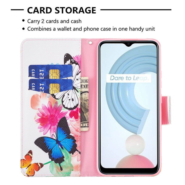 For OPPO Realme C21 / C20 Colored Drawing Pattern Horizontal Flip Leather Case with Holder & Card Slots & Wallet