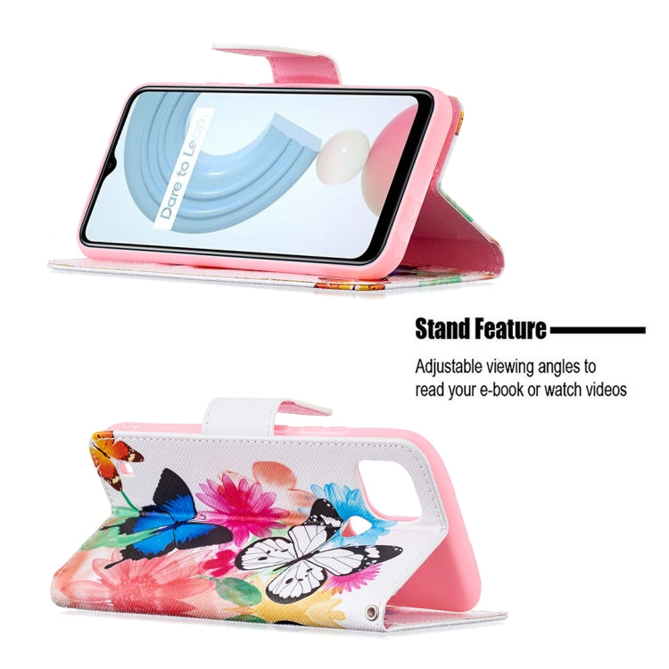 For OPPO Realme C21 / C20 Colored Drawing Pattern Horizontal Flip Leather Case with Holder & Card Slots & Wallet