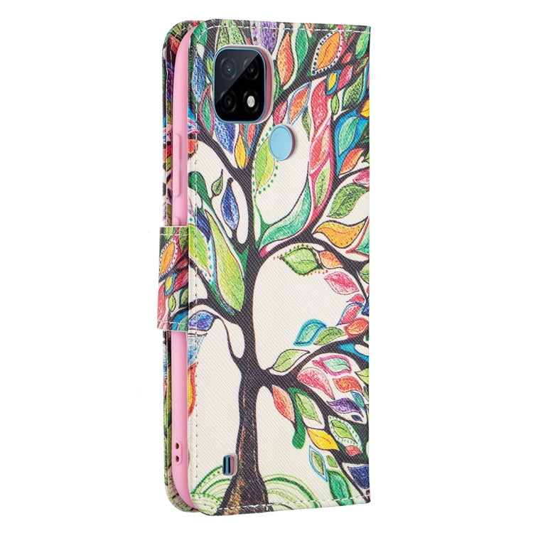 For OPPO Realme C21 / C20 Colored Drawing Pattern Horizontal Flip Leather Case with Holder & Card Slots & Wallet