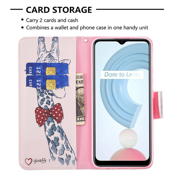 For OPPO Realme C21 / C20 Colored Drawing Pattern Horizontal Flip Leather Case with Holder & Card Slots & Wallet