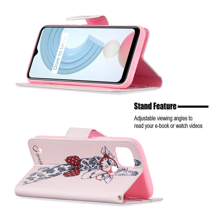 For OPPO Realme C21 / C20 Colored Drawing Pattern Horizontal Flip Leather Case with Holder & Card Slots & Wallet
