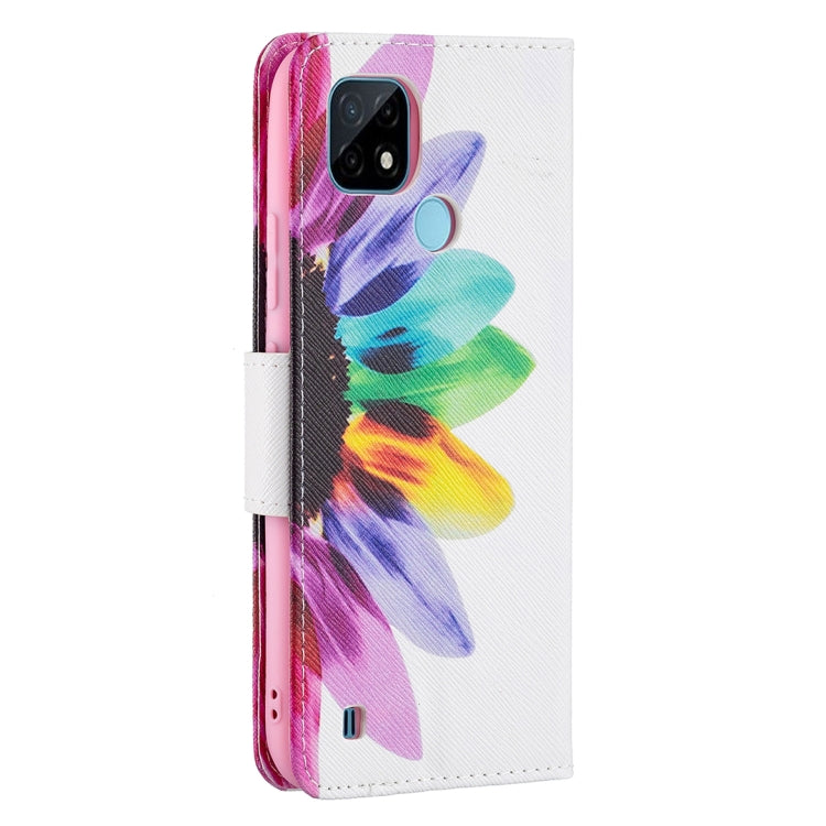 For OPPO Realme C21 / C20 Colored Drawing Pattern Horizontal Flip Leather Case with Holder & Card Slots & Wallet