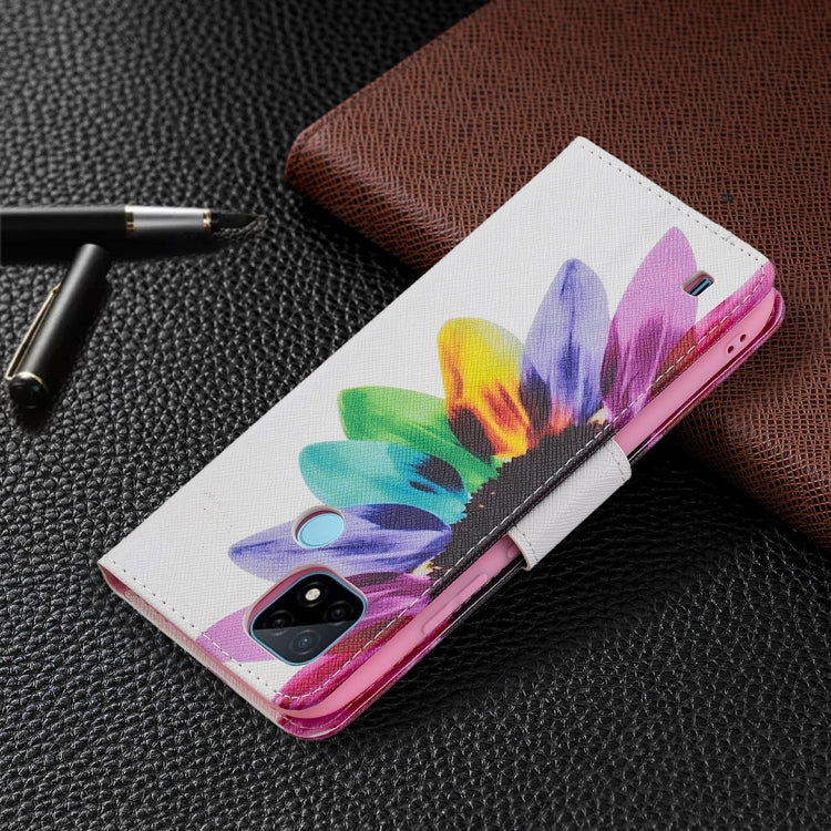 For OPPO Realme C21 / C20 Colored Drawing Pattern Horizontal Flip Leather Case with Holder & Card Slots & Wallet