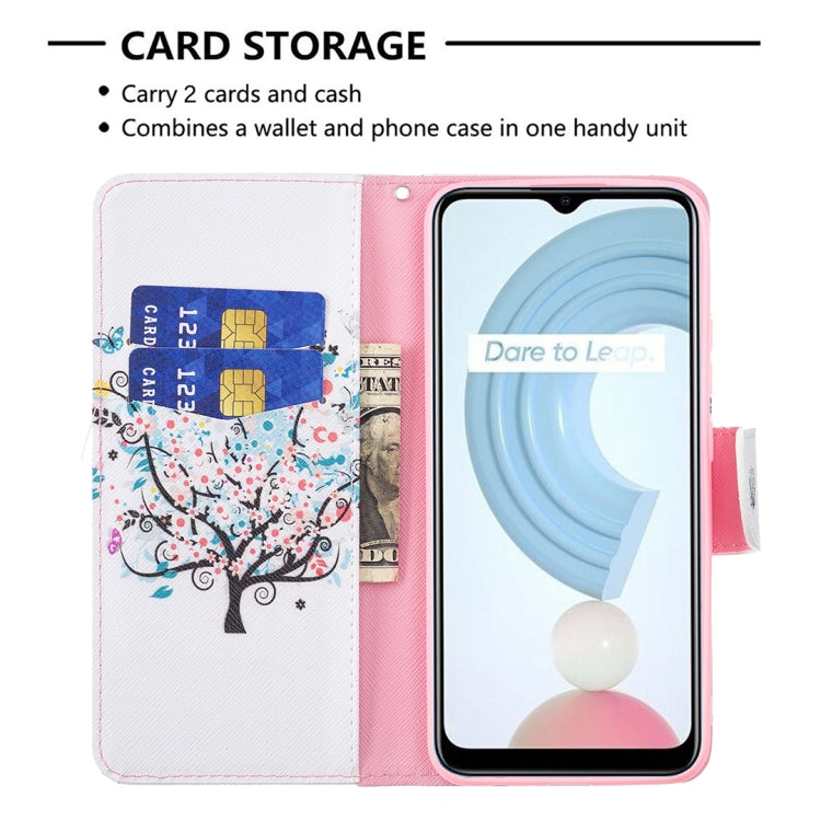 For OPPO Realme C21 / C20 Colored Drawing Pattern Horizontal Flip Leather Case with Holder & Card Slots & Wallet