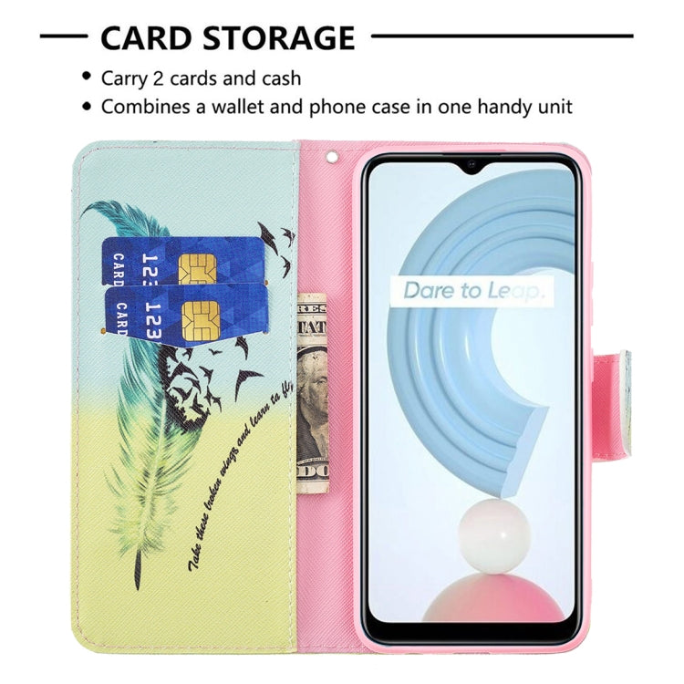 For OPPO Realme C21 / C20 Colored Drawing Pattern Horizontal Flip Leather Case with Holder & Card Slots & Wallet