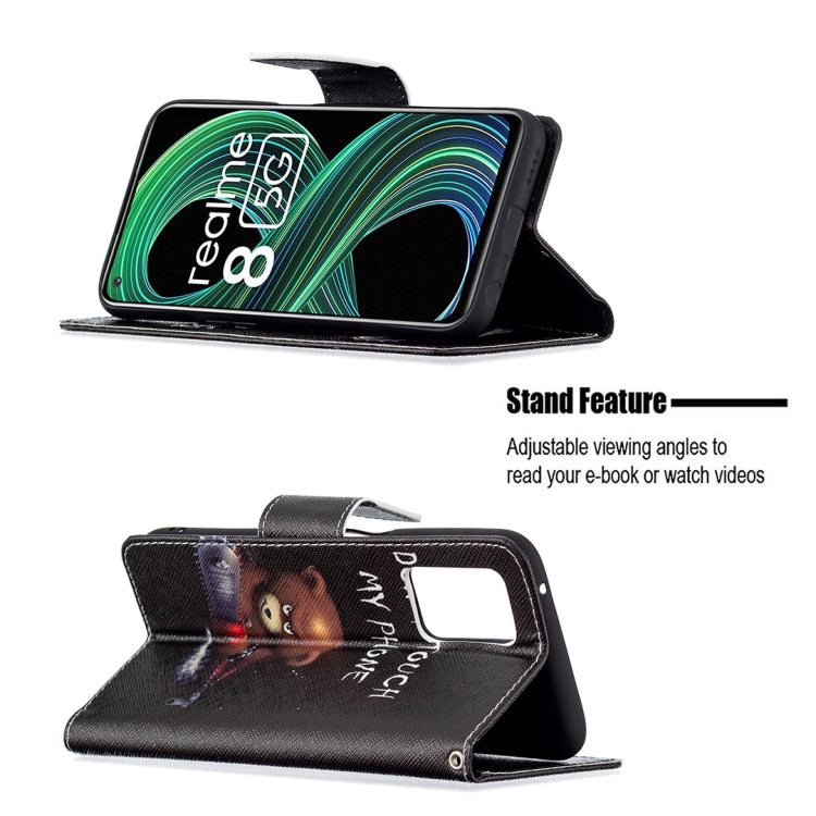 For OPPO Realme 8 5G / Realme V13 Colored Drawing Pattern Horizontal Flip Leather Case with Holder & Card Slots & Wallet