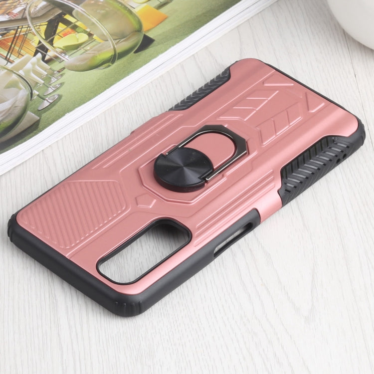 10 PCS Shield Armor PC+TPU Protective Case with 360 Degree Rotation Ring Holder For OPPO Realme 7