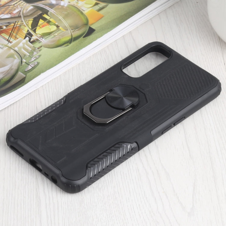 10 PCS Shield Armor PC+TPU Protective Case with 360 Degree Rotation Ring Holder For OPPO Realme 7