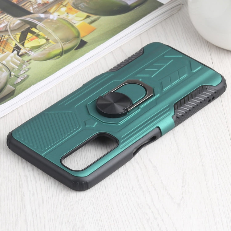 10 PCS Shield Armor PC+TPU Protective Case with 360 Degree Rotation Ring Holder For OPPO Realme 7