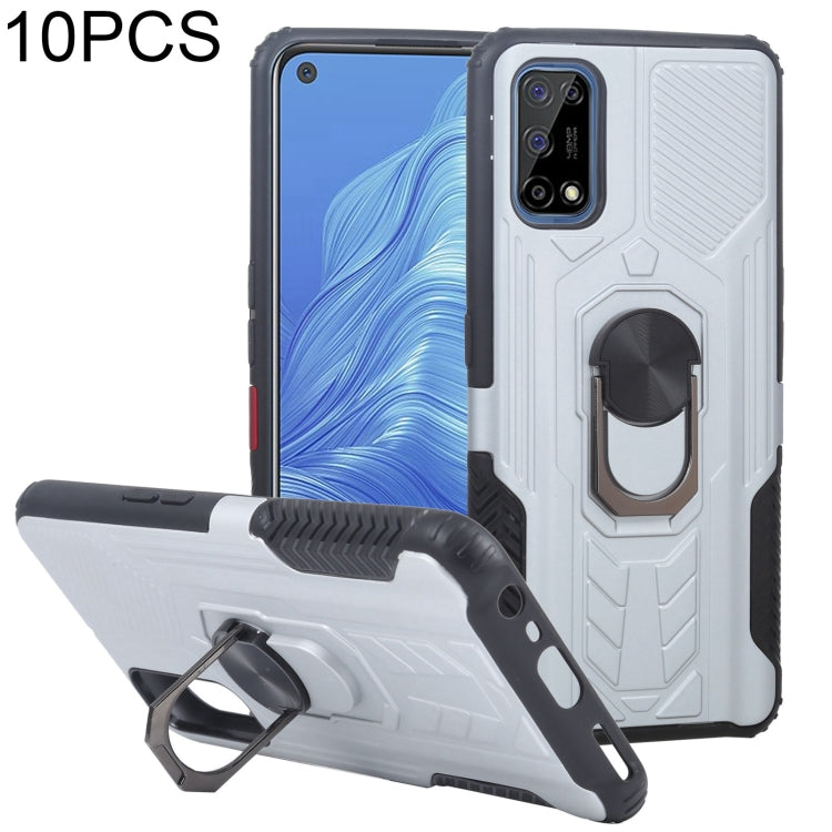 10 PCS Shield Armor PC+TPU Protective Case with 360 Degree Rotation Ring Holder For OPPO Realme 7 Pro