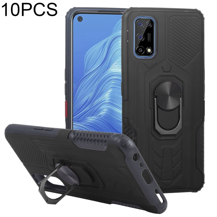 10 PCS Shield Armor PC+TPU Protective Case with 360 Degree Rotation Ring Holder For OPPO Realme 7 Pro