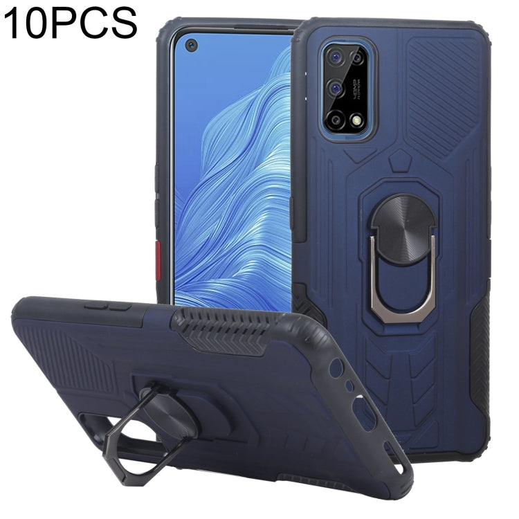 10 PCS Shield Armor PC+TPU Protective Case with 360 Degree Rotation Ring Holder For OPPO Realme 7 Pro