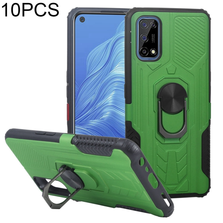 10 PCS Shield Armor PC+TPU Protective Case with 360 Degree Rotation Ring Holder For OPPO Realme 7 Pro