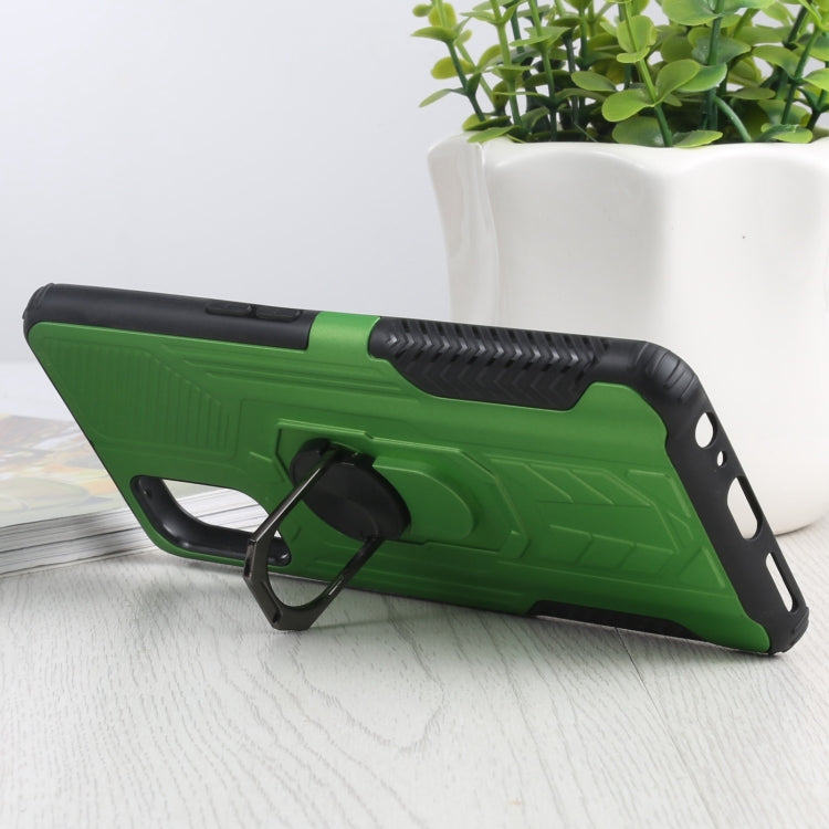 10 PCS Shield Armor PC+TPU Protective Case with 360 Degree Rotation Ring Holder For OPPO Realme 7 Pro