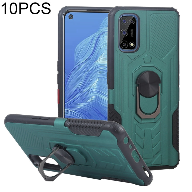 10 PCS Shield Armor PC+TPU Protective Case with 360 Degree Rotation Ring Holder For OPPO Realme 7 Pro