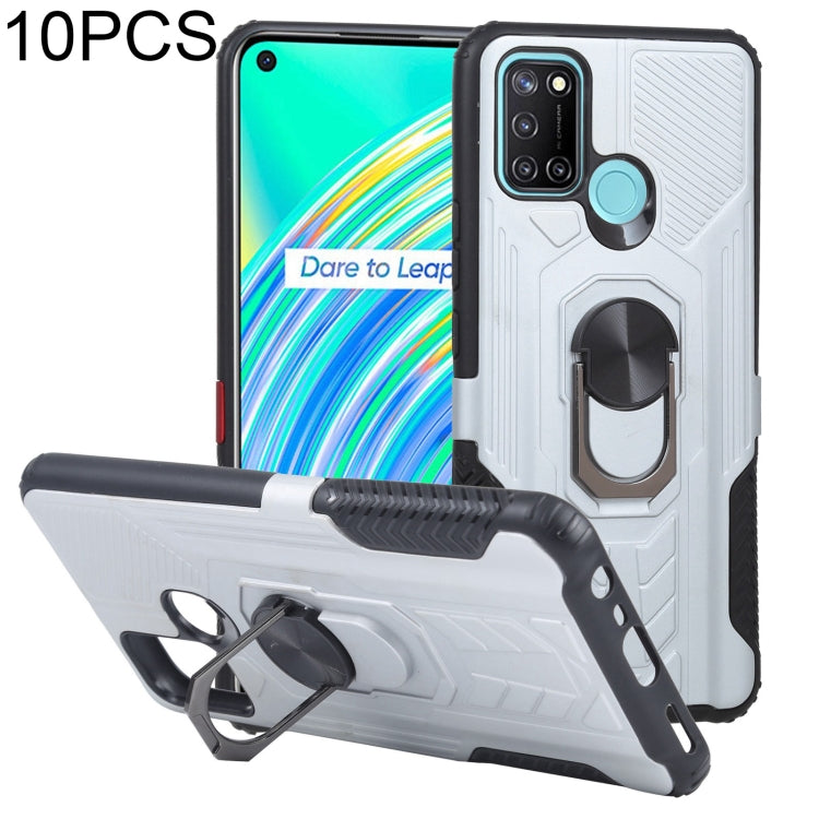 10 PCS Shield Armor PC+TPU Protective Case with 360 Degree Rotation Ring Holder For OPPO Realme C17