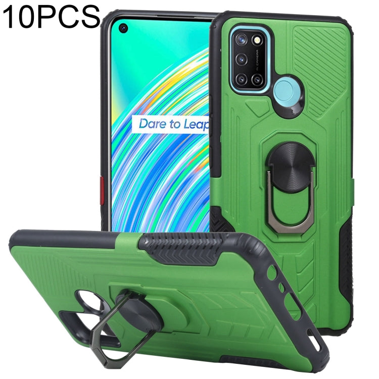 10 PCS Shield Armor PC+TPU Protective Case with 360 Degree Rotation Ring Holder For OPPO Realme C17