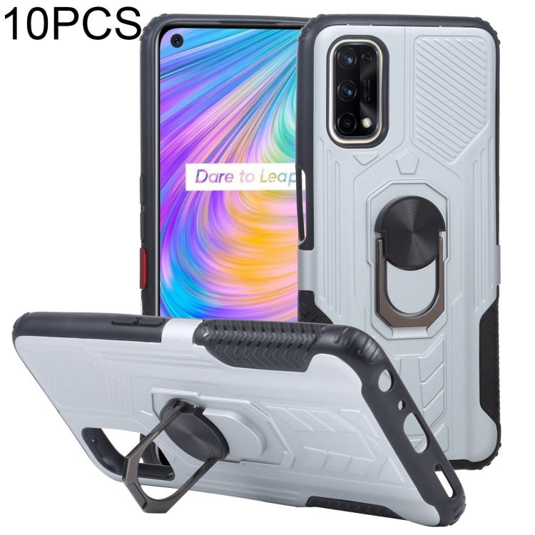 10 PCS Shield Armor PC+TPU Protective Case with 360 Degree Rotation Ring Holder For OPPO Realme Q2 / Realme V5