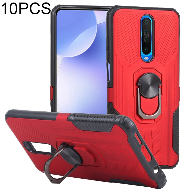 10 PCS Shield Armor PC+TPU Protective Case with 360 Degree Rotation Ring Holder For Xiaomi Redmi K30