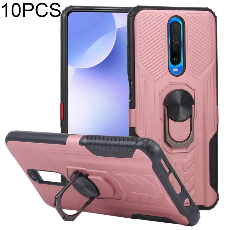 10 PCS Shield Armor PC+TPU Protective Case with 360 Degree Rotation Ring Holder For Xiaomi Redmi K30