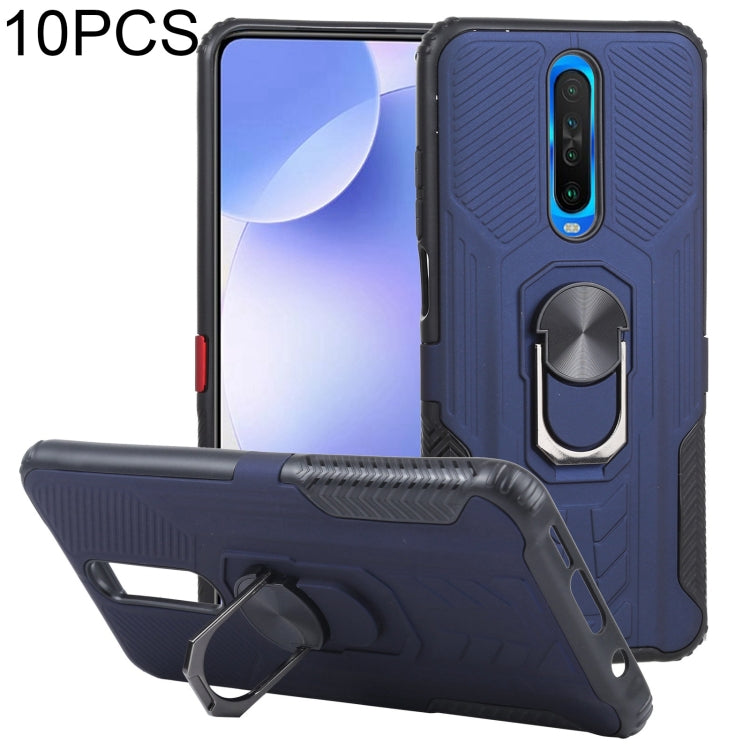 10 PCS Shield Armor PC+TPU Protective Case with 360 Degree Rotation Ring Holder For Xiaomi Redmi K30