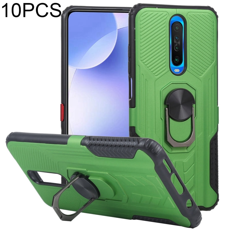 10 PCS Shield Armor PC+TPU Protective Case with 360 Degree Rotation Ring Holder For Xiaomi Redmi K30