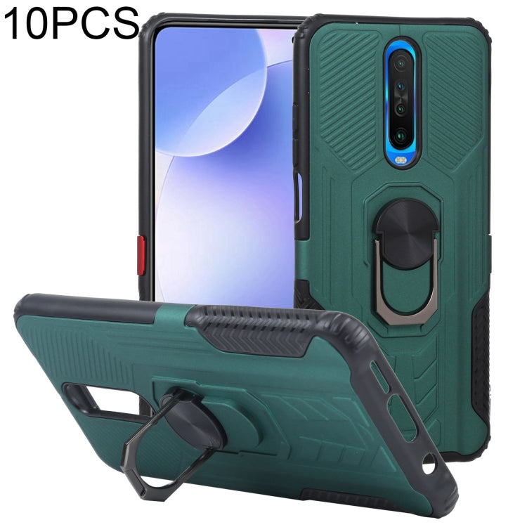 10 PCS Shield Armor PC+TPU Protective Case with 360 Degree Rotation Ring Holder For Xiaomi Redmi K30