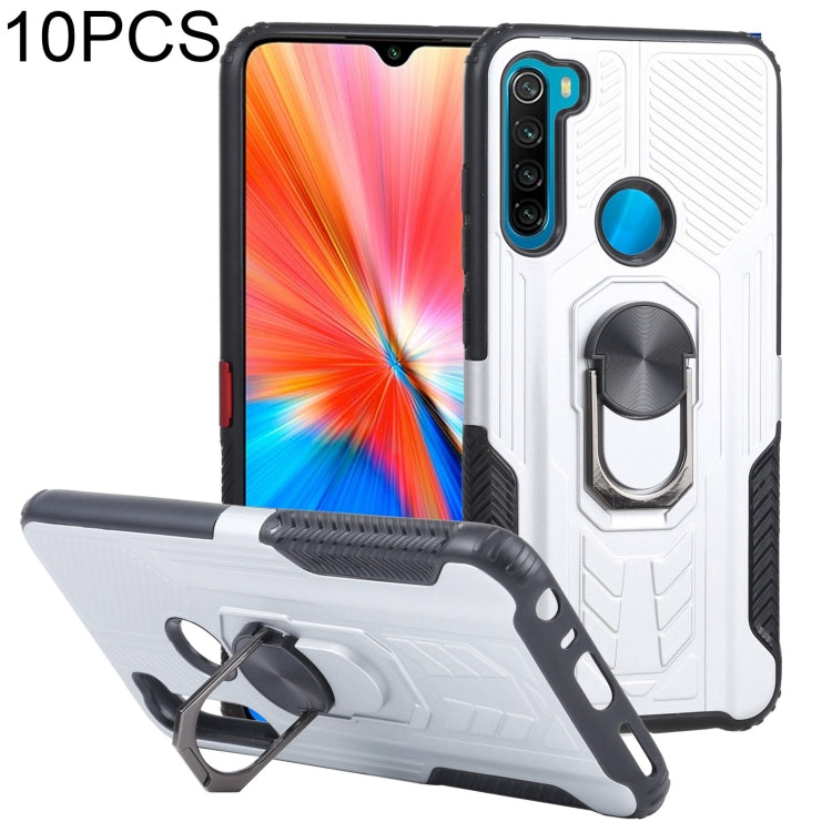 10 PCS Shield Armor PC+TPU Protective Case with 360 Degree Rotation Ring Holder For Xiaomi Redmi Note 8