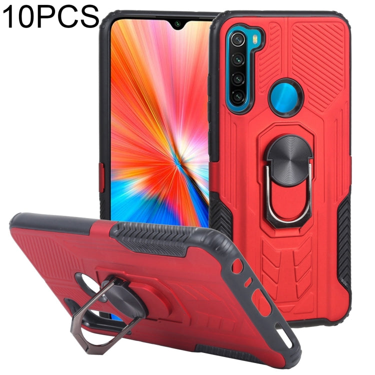 10 PCS Shield Armor PC+TPU Protective Case with 360 Degree Rotation Ring Holder For Xiaomi Redmi Note 8
