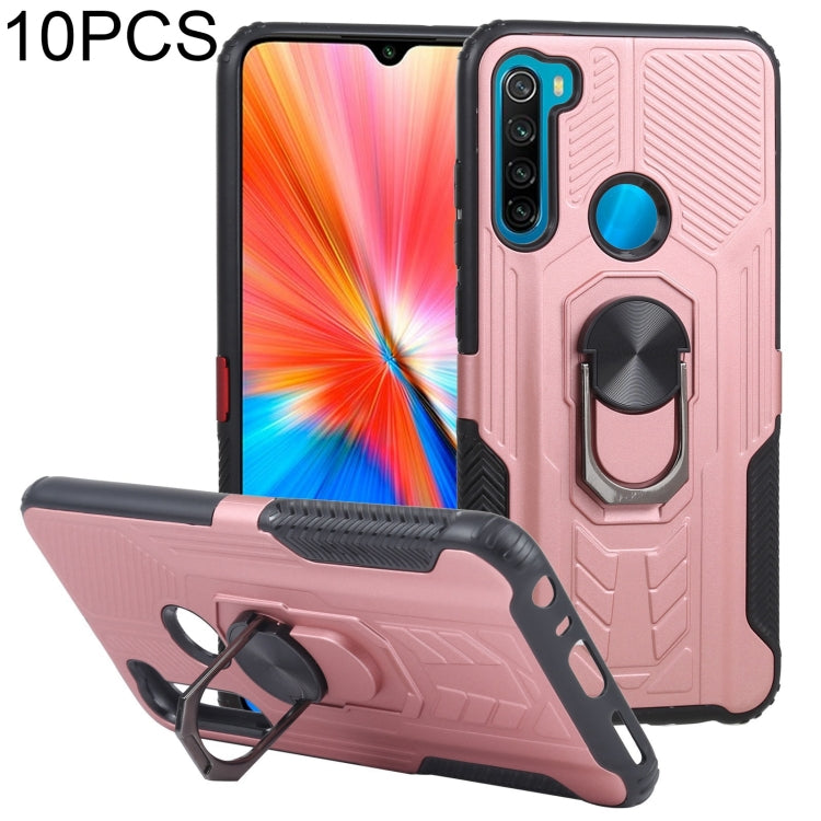 10 PCS Shield Armor PC+TPU Protective Case with 360 Degree Rotation Ring Holder For Xiaomi Redmi Note 8