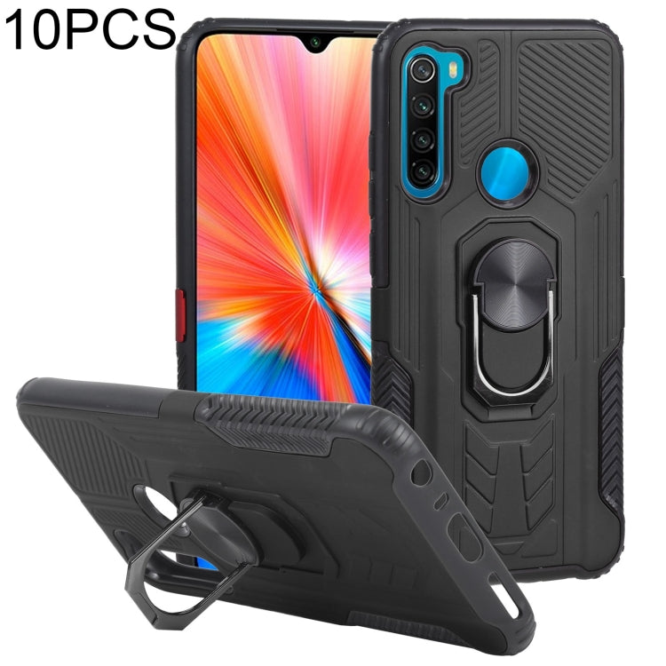 10 PCS Shield Armor PC+TPU Protective Case with 360 Degree Rotation Ring Holder For Xiaomi Redmi Note 8